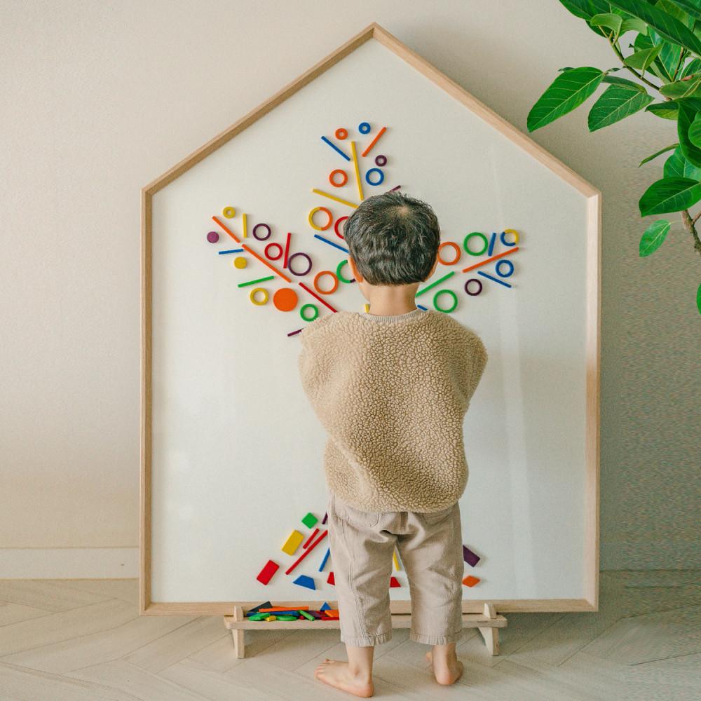 [네이버선정 국민템] 꼬메모이 꼬모하우스 보드 / 꼬모랙 유아 자석 칠판 화이트 한글 퍼즐 놀이