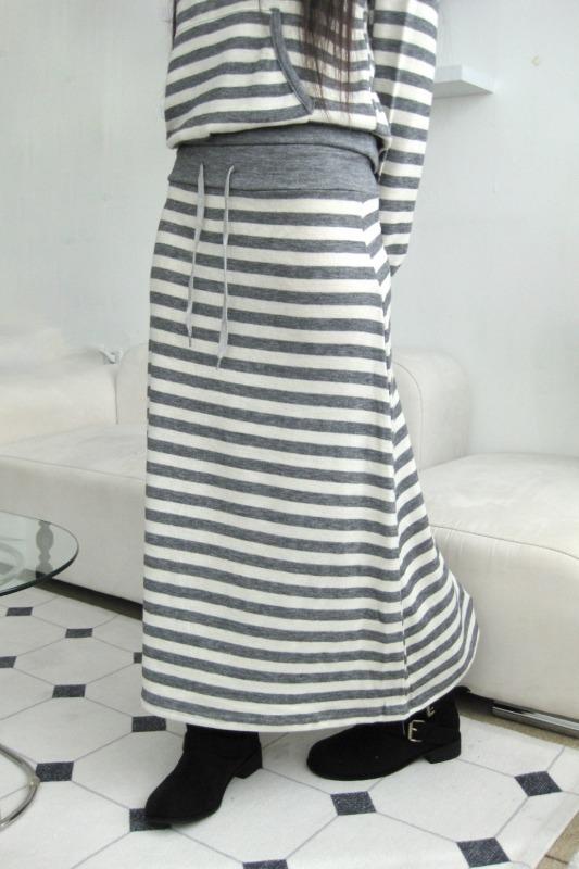 cozy stripe skirt (2color)