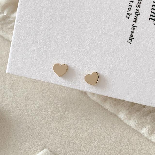 14Kgold / 플랫하트 귀걸이
