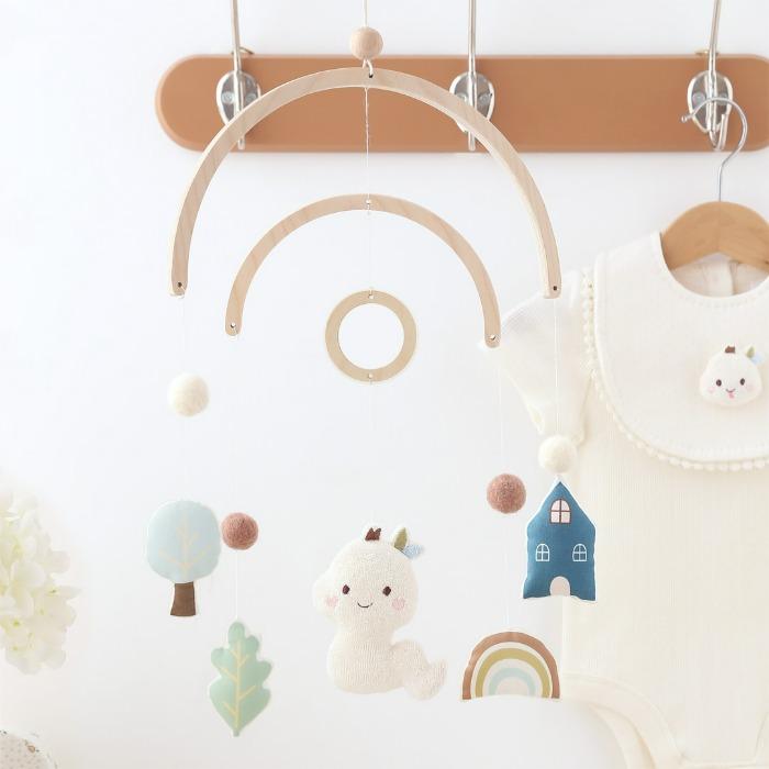 아기 뱀 샤샤 신생아 원목 우드 모빌 만들기 아기방꾸미기 소품 태교바느질 DIY
