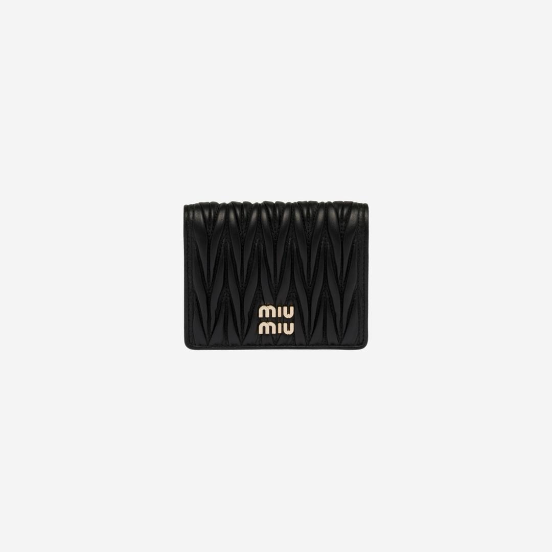 Miu Miu Matelasse Nappa Leather Wallet Black