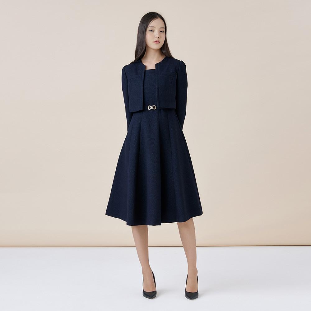 [케네스레이디] 루시투 벨티드 플레어 원피스 EWOPNK1100