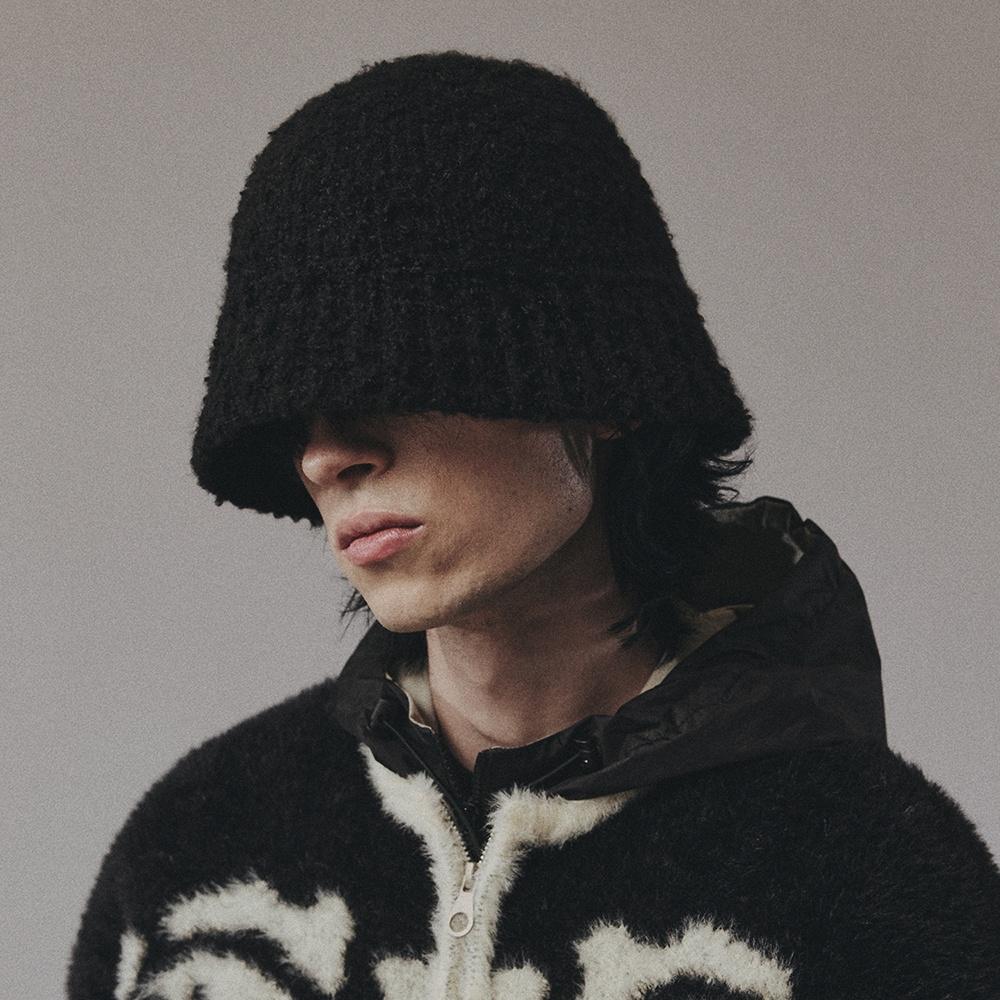 SAILOR BRIM KNIT BUCKET HAT_BK