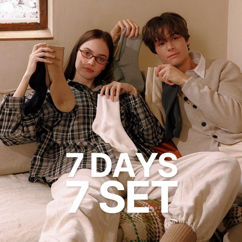 [7Days 7SET] 웜 기모 데일리 크루삭스