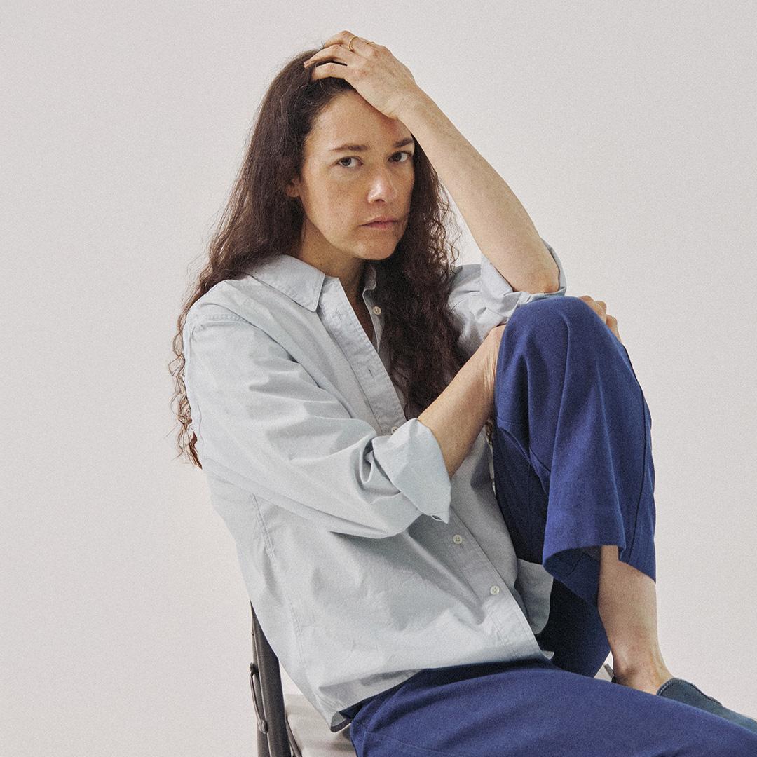 피마 스냅다운 셔츠 - 시티블루