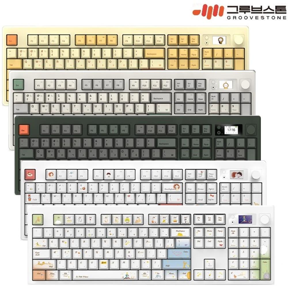 엠스톤 그루브스톤 GS104R 표준윤활 저소음 하늬축 LED 유무선 블루투스 기계식 키보드