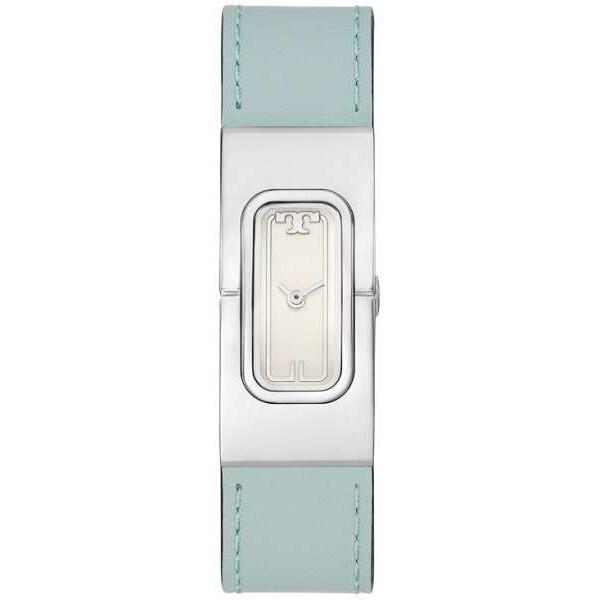 토리버치 womens the t watch blue leather strap