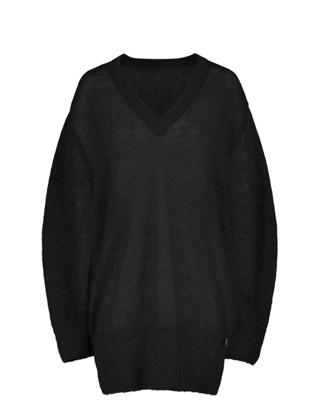 SHEER PULLOVER IN WOOL MIXED MOHAIR / BLACK