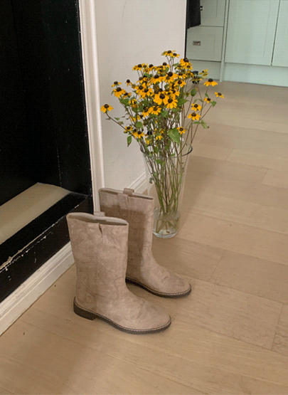 코일 스웨이드 미들 부츠 2color