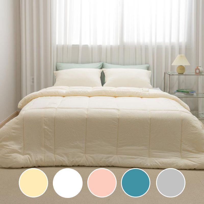 솔릿 옥수수솜 피치워싱 알러지케어 이불 베개세트 SS/Q