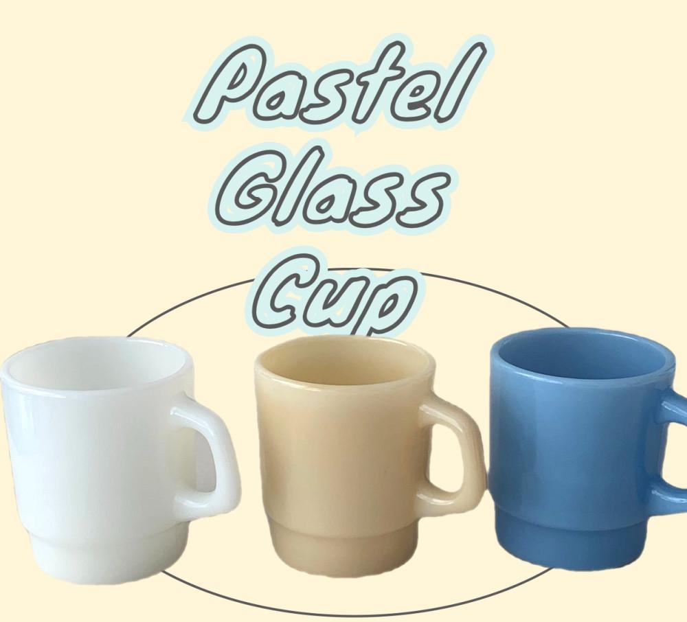 Pastel glass cup 파스텔 유리컵 밀크글라스 카페컵 칼라컵 칼라유리컵 밀크글래스 홈카페