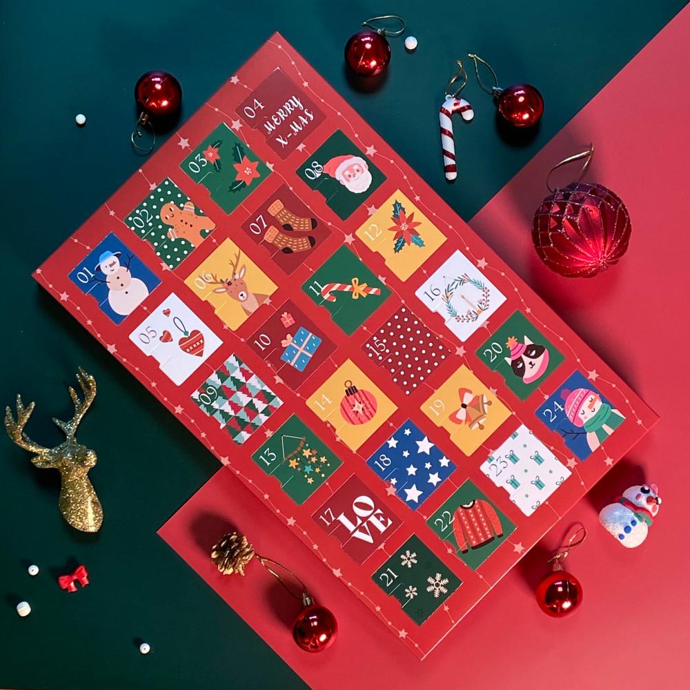 2022 클스박스 어드벤트 캘린더 크리스마스 달력 선물 박스 (레드/블루)