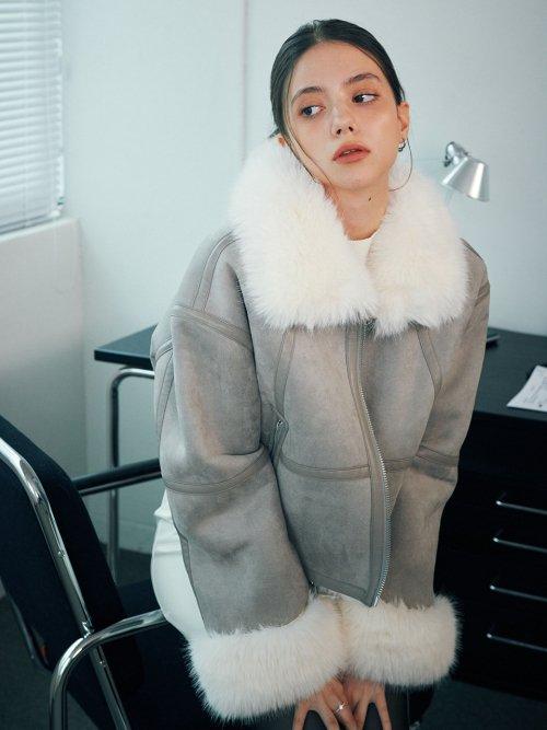 퍼 팁 스웨이드 무스탕_3color