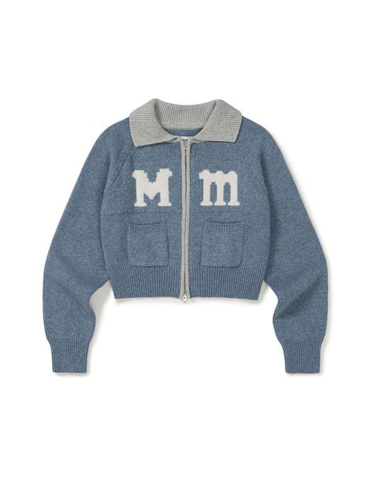 [Mmlg W] MM KNIT ZIPUP (BLUE)
