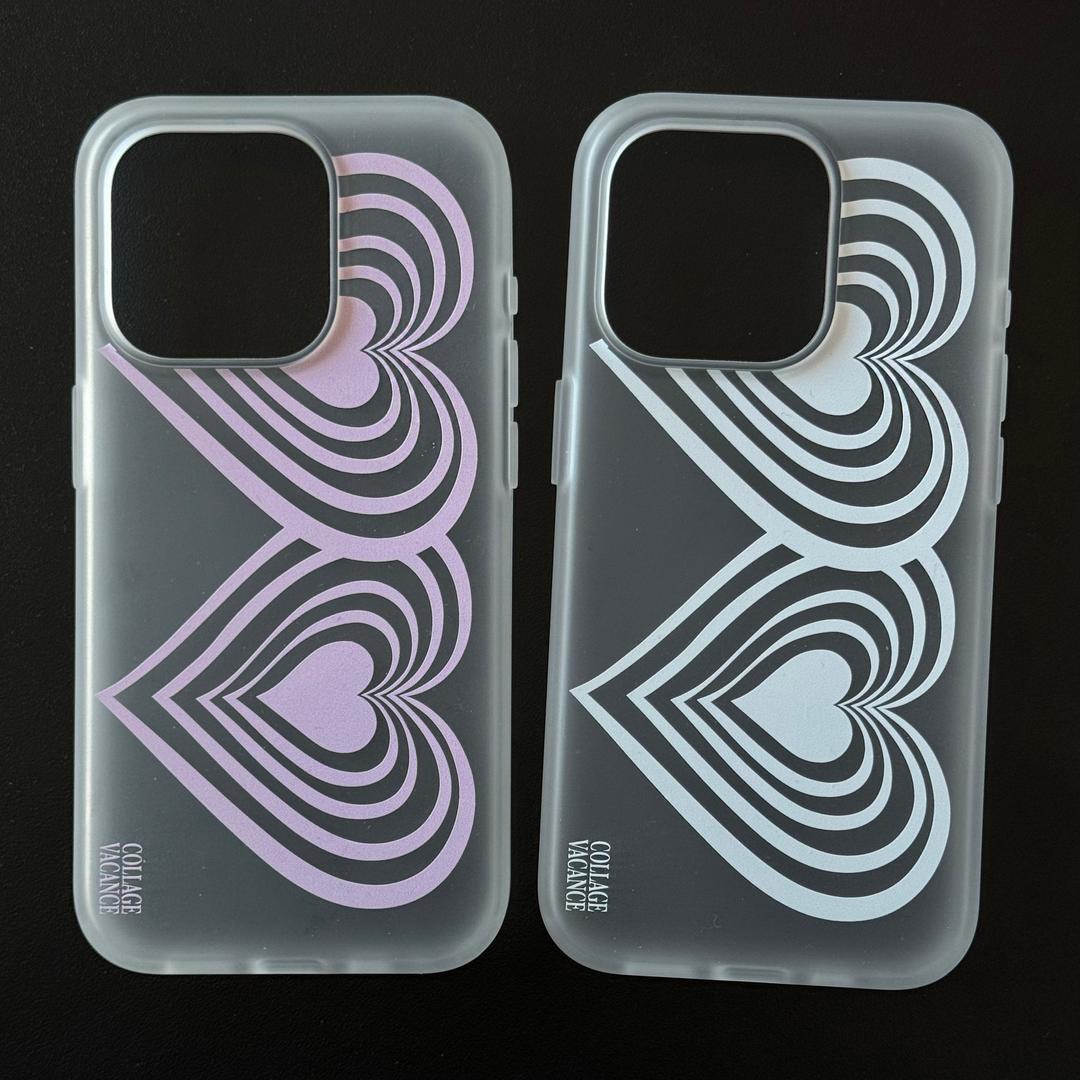 Stripe Heart White Soft Case (4color)