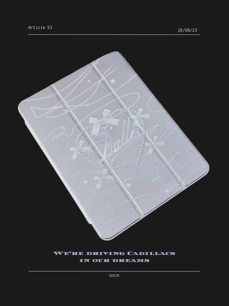 수심 Silver Ribbon Case 실버 리본 아이패드 케이스 y2k 발레 코어