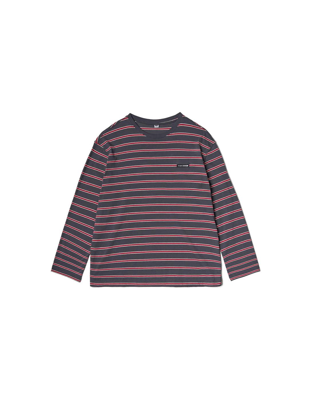 [김나영 착용] Oversize Stripe Tee Charcoal