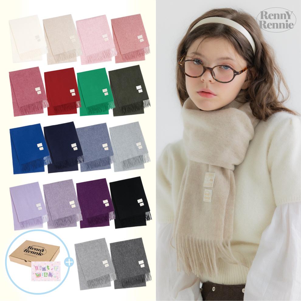 [선물포장] 래니래니 프리미엄 울 머플러 PREMIUM PURE WOOL 100 MUFFLER 18종 택1 (+메시지카드증정)