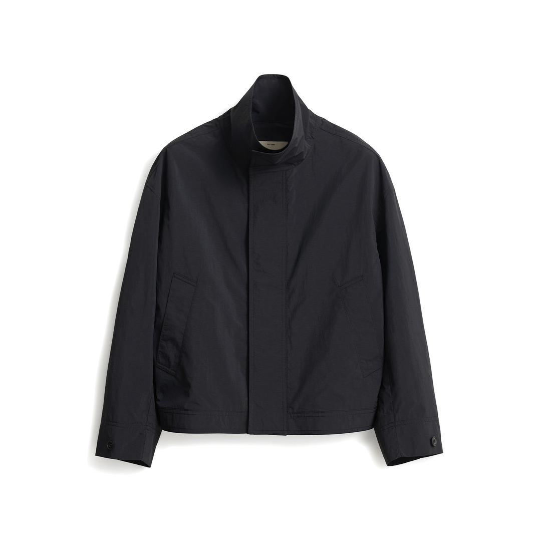 W High Neck Bomber Jacket_Black
