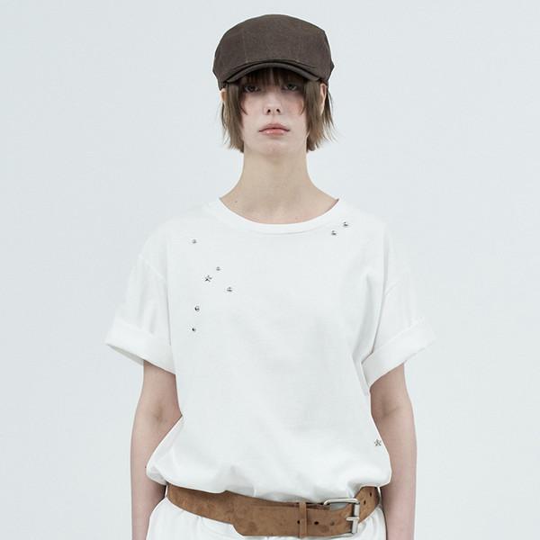(4/23일 예약 배송)  glitter star t-shirts / white