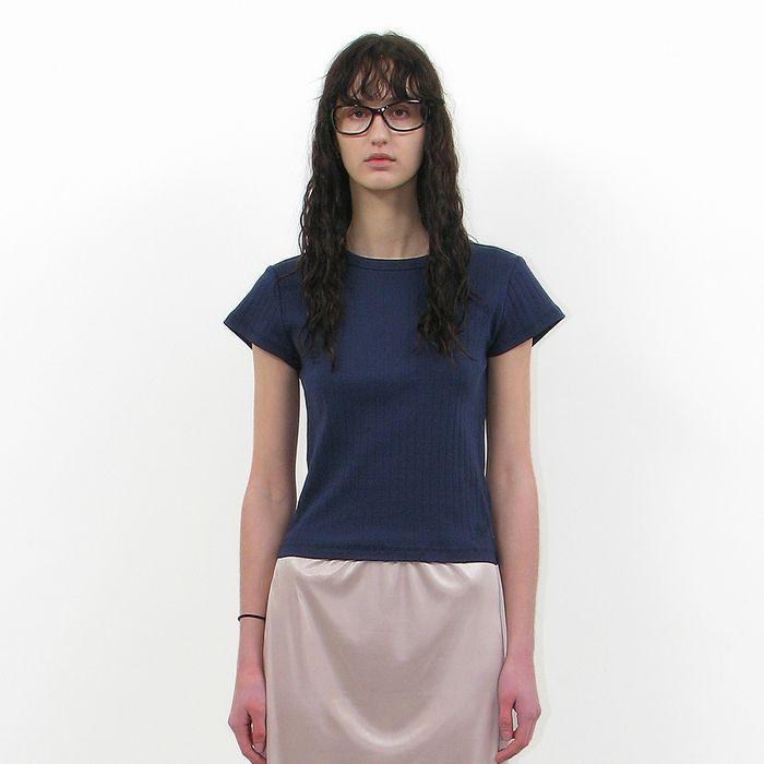 LACE PUNCHING 90s SHORT SLEEVE TEE_NAVY