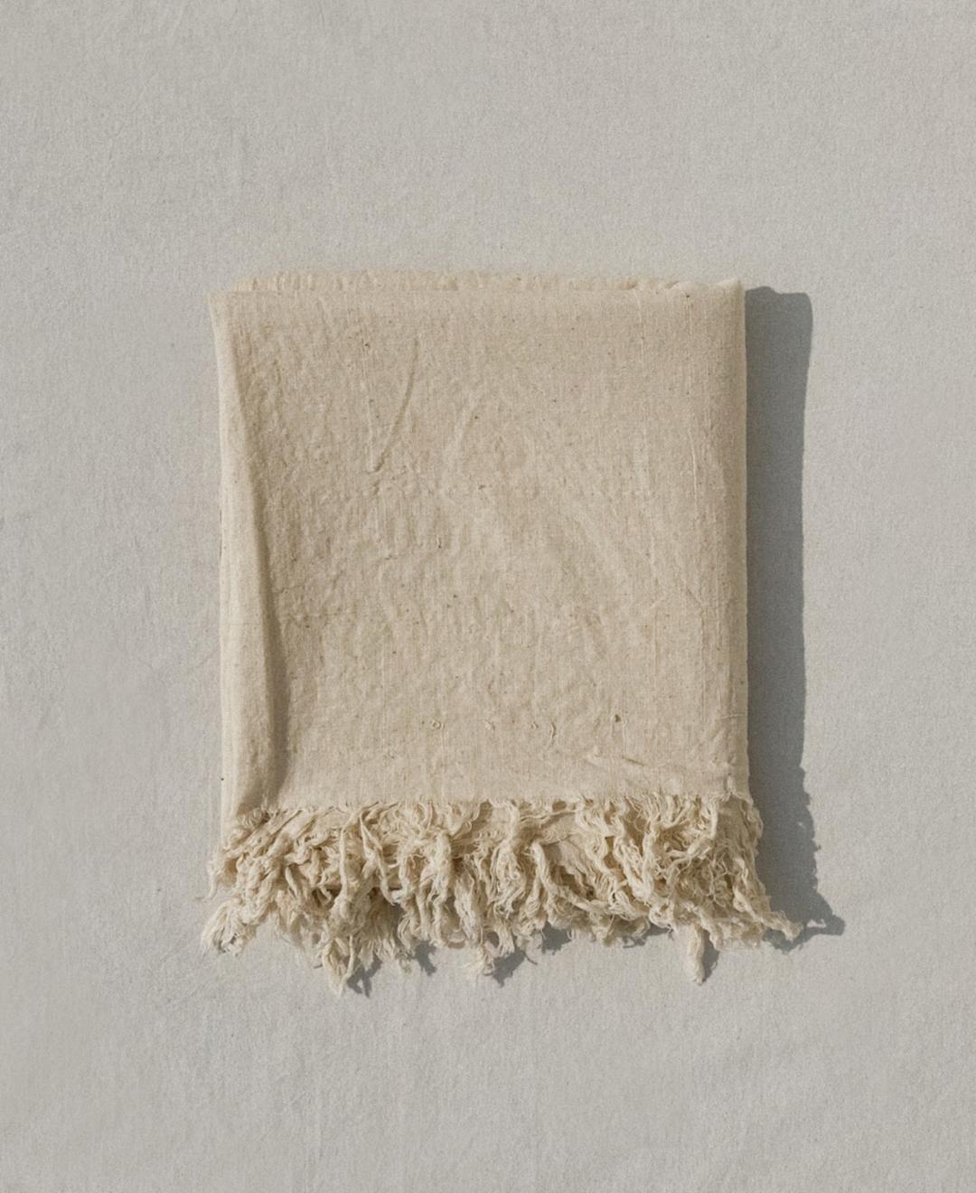 Unbleached Khadi Fringe Towel 프린지 타올