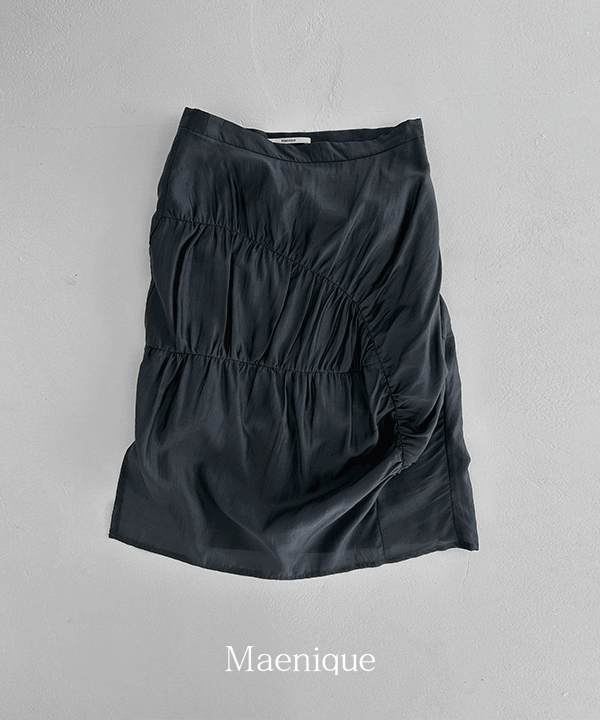 매니크 [MNQ] 오필리아 시스루 레이어드 셔링 스커트