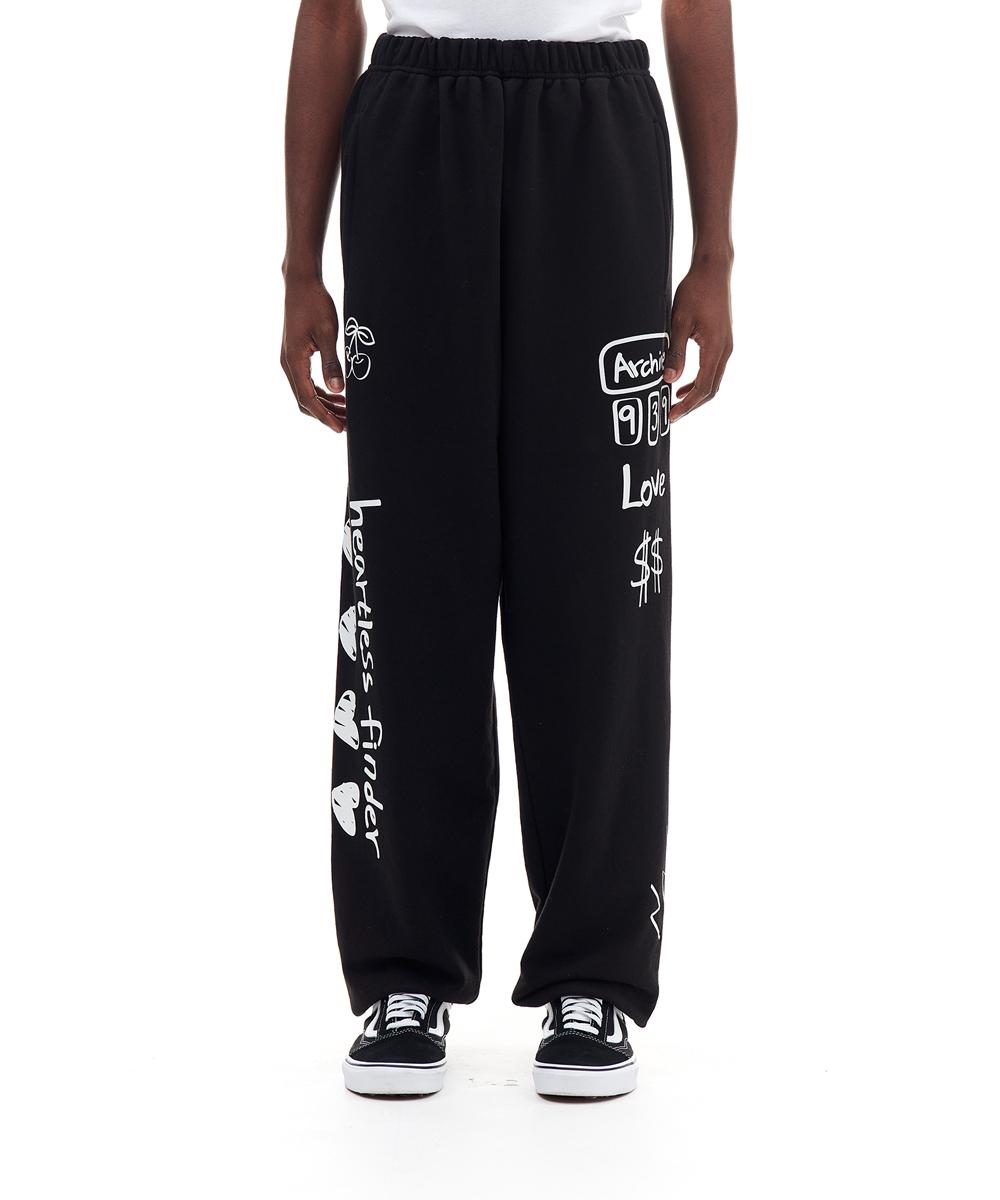 DOODLE SWEAT PANTS (BLACK)