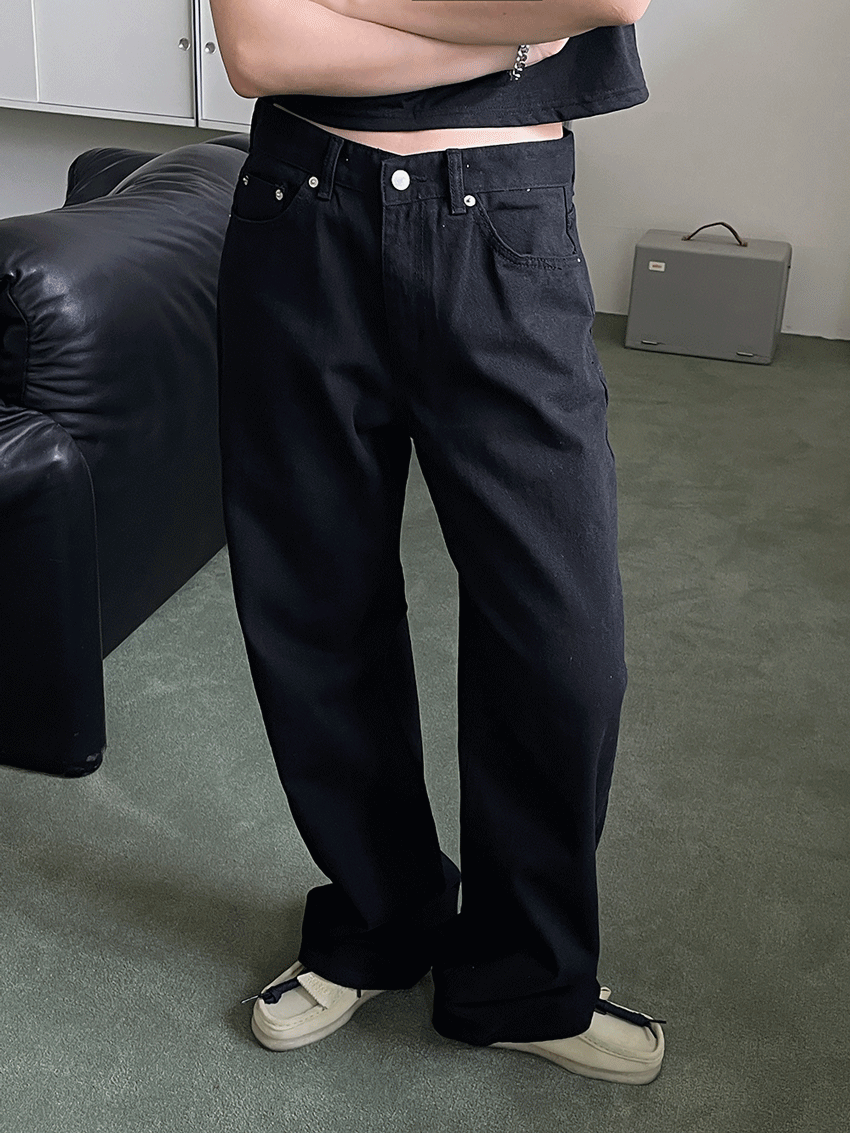 [unisex] 4008 코튼 와이드 팬츠