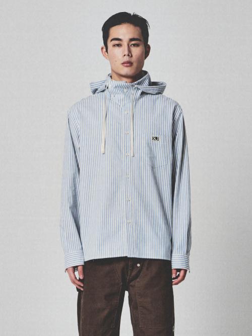 Stripe Hoodie Shirt Blue Stripe