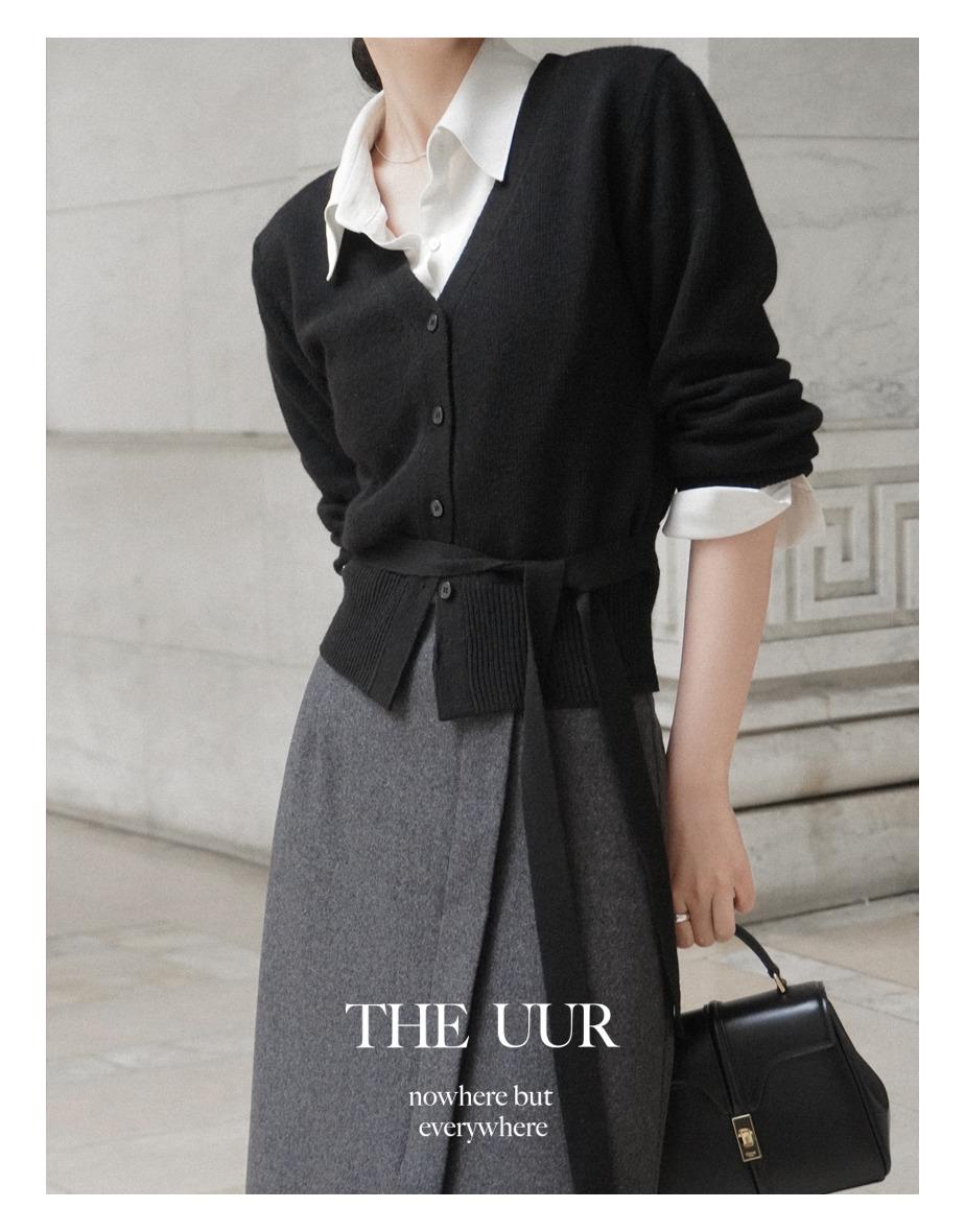 [twilly_set] uur river V cardigan [black]