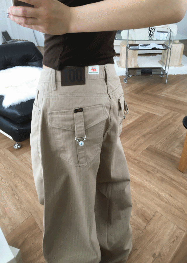 (OOTJ) 터키 원석 스톤 버클 포켓 팬츠 (2color)