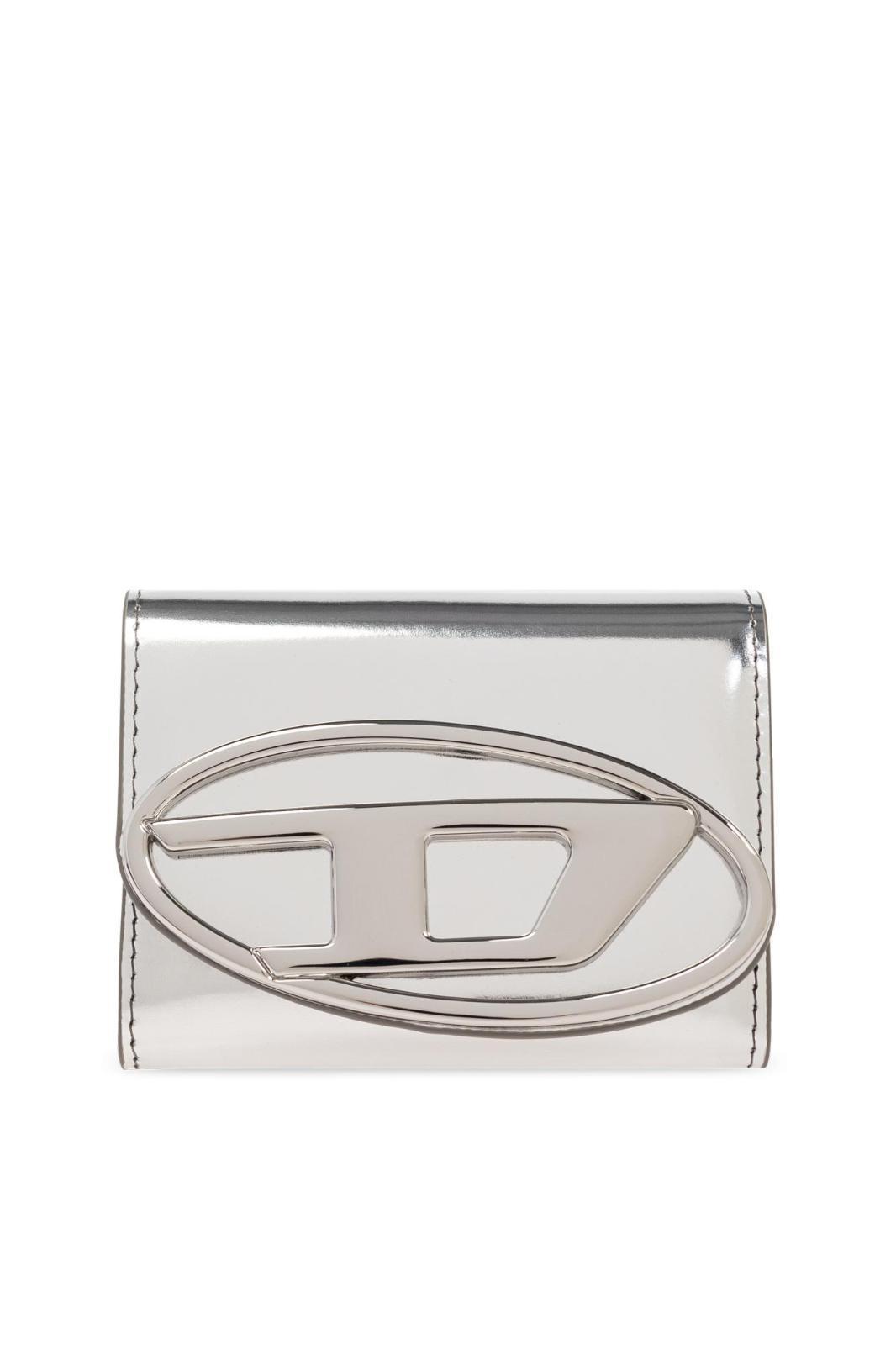 AW24 디젤 지갑 Diesel Leather Wallet 1DR CARD HOLDER BI Womens Silver