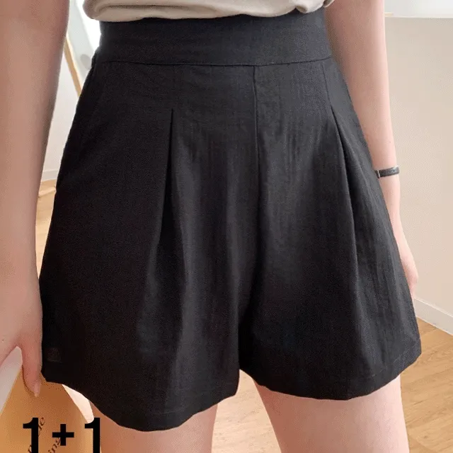 [가격실화?/S~2XL] 투핀턱밴딩숏팬츠 (3color)