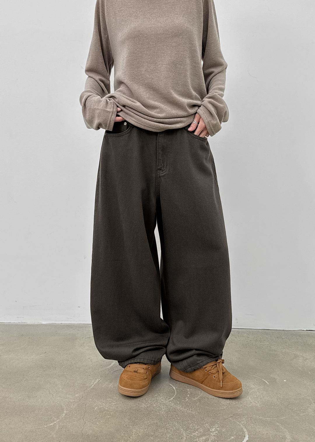 블랙업 테바 벌룬 와이드 코튼팬츠