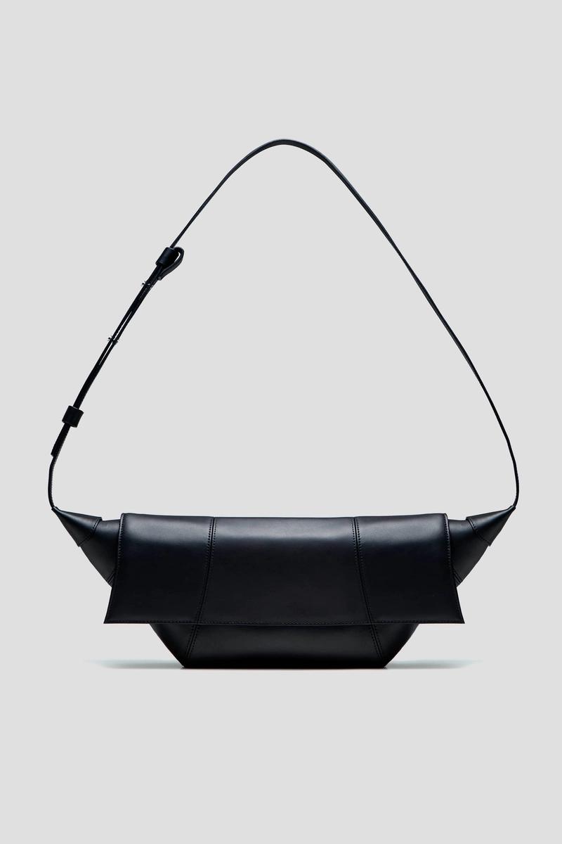 KANGDAN - MEDIUM PALACE LEATHER HOBO BAG - BLACK