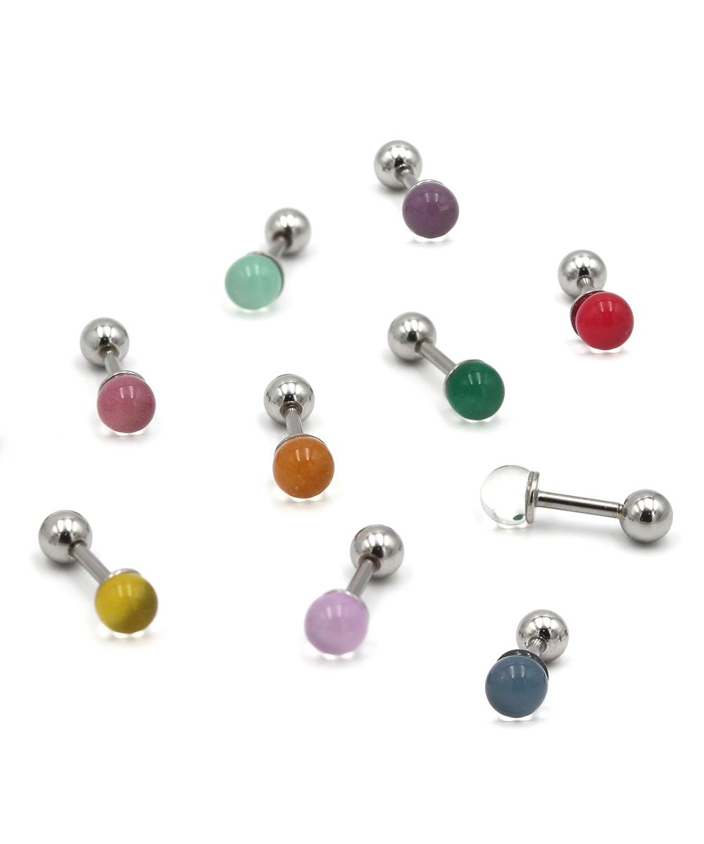 에크미 [1+1/써지컬스틸] 코튼캔디 바벨 피어싱 [12컬러]