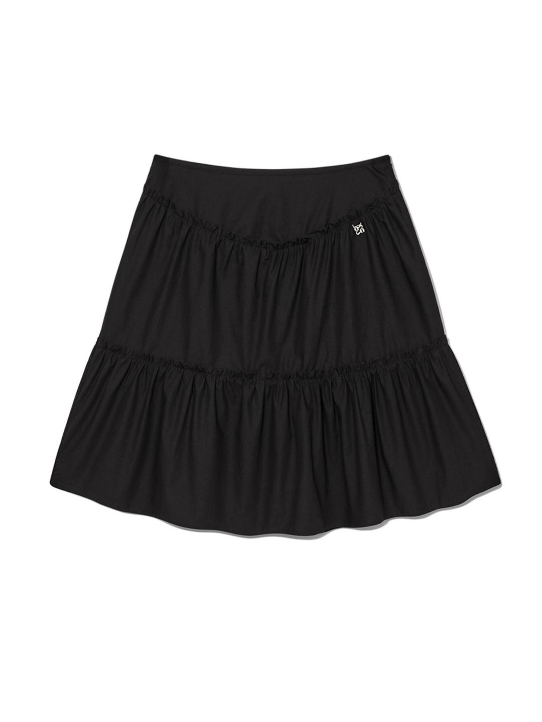 TIA DOUBLE LAYERED RUFFLE SKIRT (BLACK)