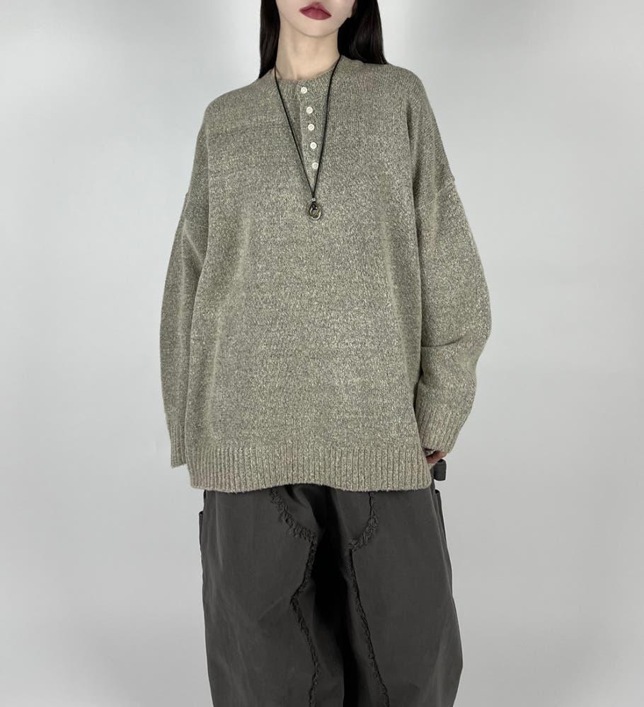 HENLY NECK KNIT 헨리넥오버니트