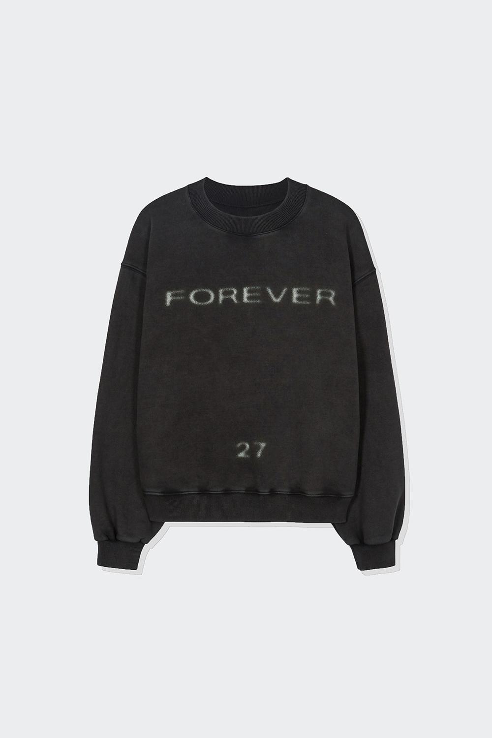 포에버27 스웻셔츠 워시드 블랙