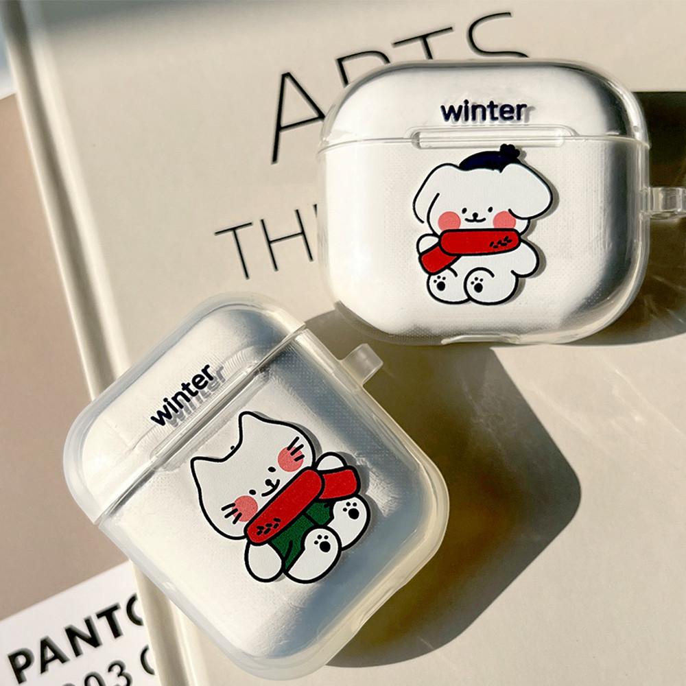 [airpod/pro]목도리 겨울 댕냥이 커플 우정 젤리 에어팟 에어팟프로 무선이어폰