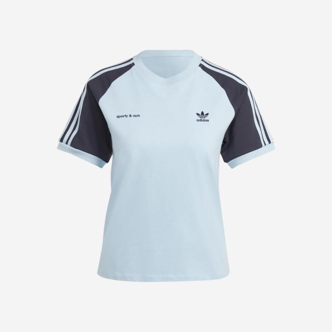 (W) Adidas x Sporty & Rich T-Shirt Clear Sky - US Sizing