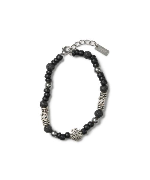 CROSS BEADS BRACELET (BLACK)
