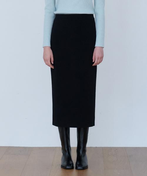 시에나 울 블렌드 롱 스커트 (Black)