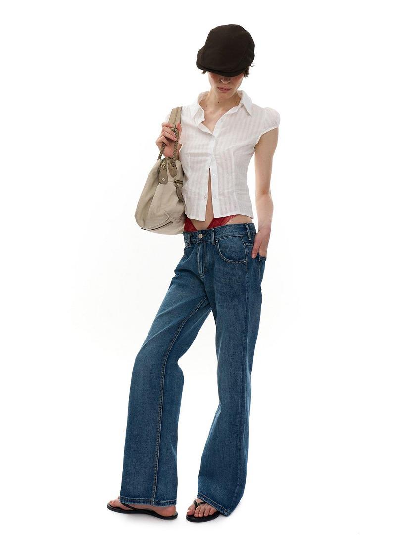 [NO INFO] Vintage Low-Waist Wide-Leg Jeans