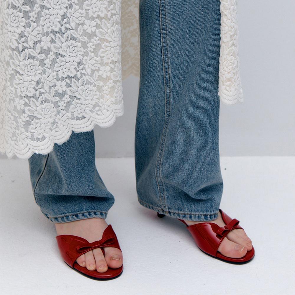 Minimal Ribbon Kitten Heel(3color)