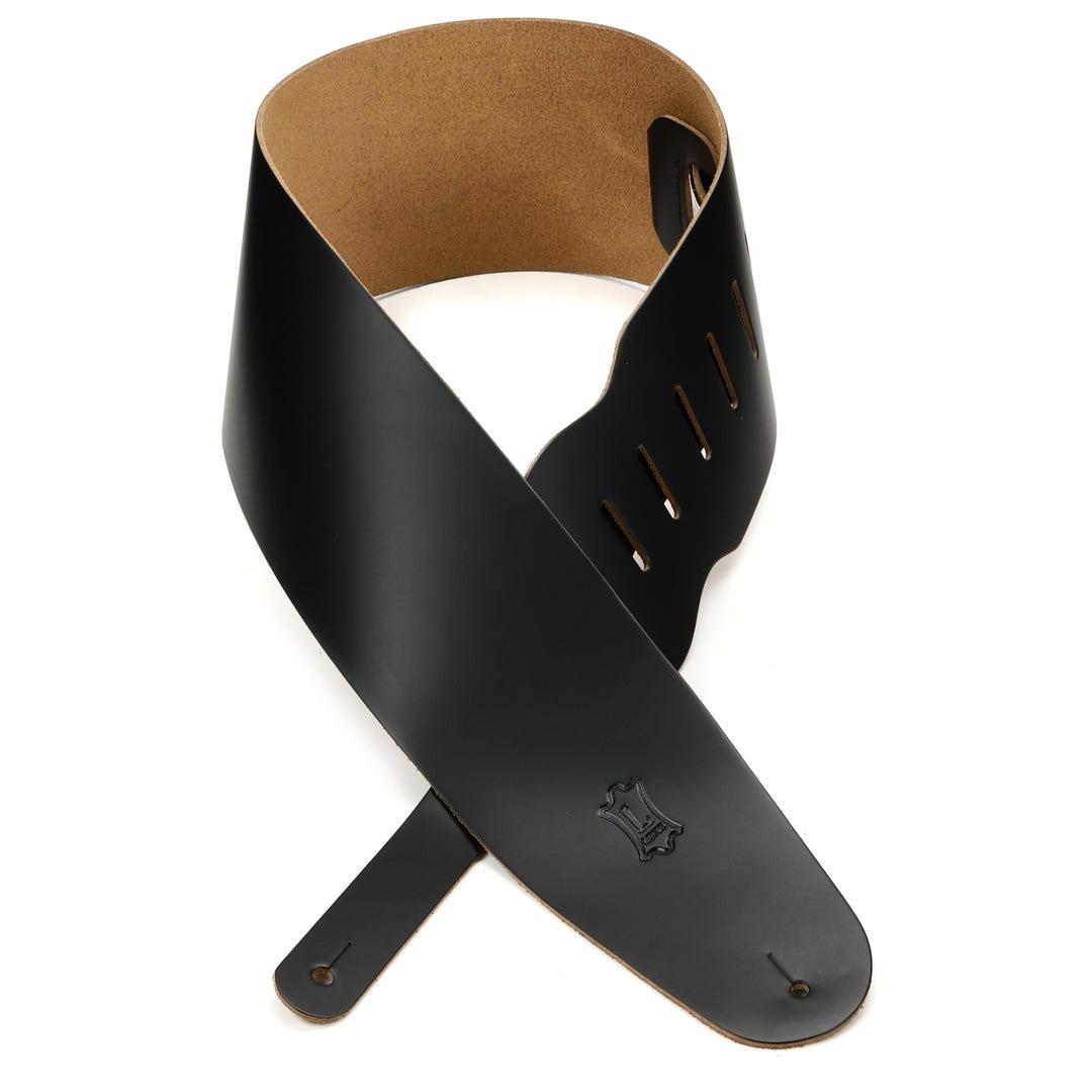 Levy's M4-BLK 3.5-inch Top Grain Leather Bass Strap - Black