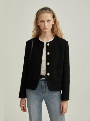 CLASSIC BOUCLE TWEED JACKET BLACK_UDJA2A204BK