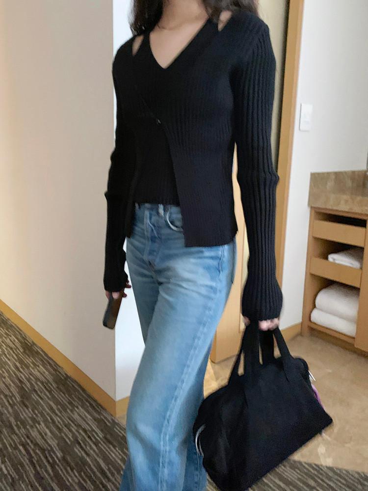 레이어드 골지 가디건 (2color)