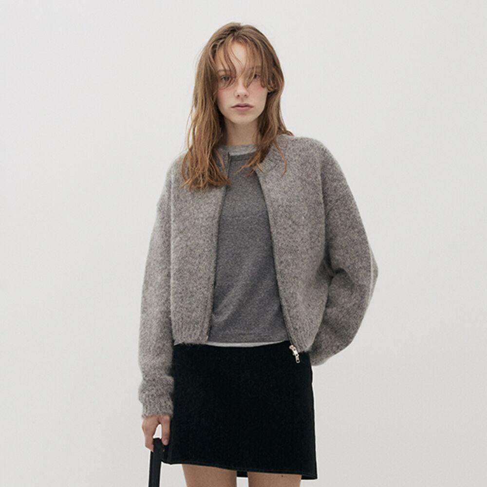 ALPACA ZIP-UP CARDIGAN_GREY